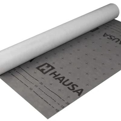 Immagine di HAUSA Nastro sottotratto, 130 g/m², grigio, 75 m² (1,5 m x 50 m), impermeabile, ad alta diffusione, resistente alle intemperie, all&#039;invecchiamento, antistrappo, cassaforma Ultra HU130 con 2 strisce