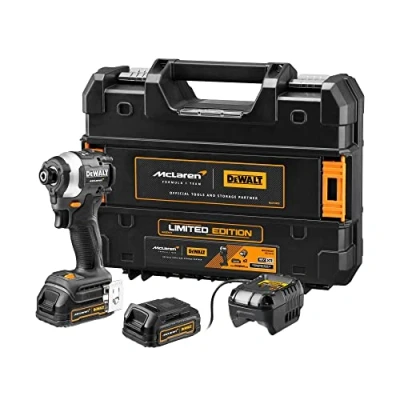 Immagine di DEWALT McLaren Design Avvitatore a percussione batteria, DCF85ME2GT QW, 18 V, 1,7 Ah, 1/4 pollici