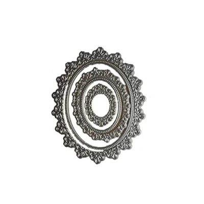 Immagine di Fustelle per scrapbooking fai da te stampo ovale cornice fiore metallo fustella carta album stencil argento