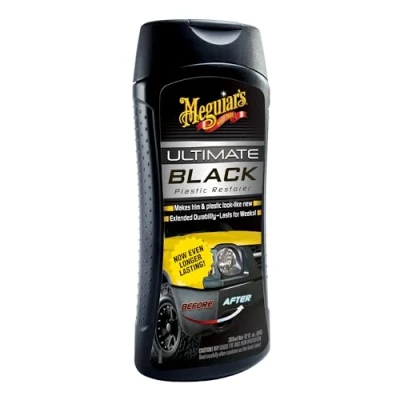 Immagine di Meguiar&#039;s G15812EU Ultimate Black Restorer Rinnova Plastiche Esterne, Vinile, Gomma Protezione UV, Asciuga Rapidamente Nero Splendente 355 ml Pulizia Auto