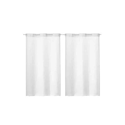 Immagine di Linder 0169/11/475RI Coppia di Tende dritte Kaolin, con Occhielli, 50% Poliestere, Lino, Bianco, 55x120