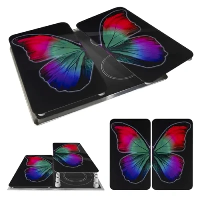 Immagine di WENKO Coprifornelli vetro Universale Farfalla di notte set 2 pezzi pezzi, per tutti i tipi piani cottura Multicolore