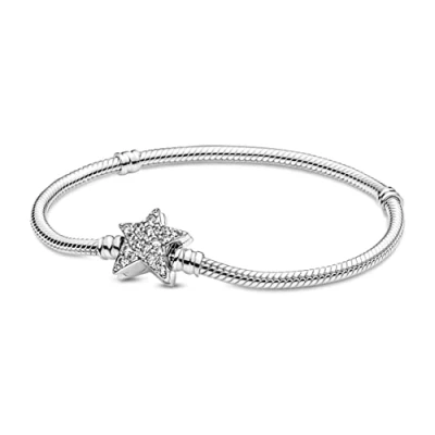 Immagine di PANDORA Timeless Bracciale in maglia snake argento Sterling con zirconia cubica trasparente, 23