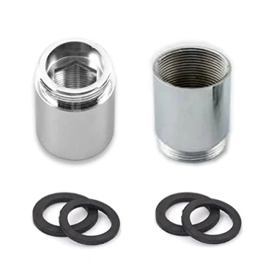 Immagine di HATOOLHA Set di 2 adattatori per rubinetto in ottone, prolunga rubinetto, 22 mm femmina a maschio filettato depuratore d&#039;acqua, colore: argento 8120XTKJ