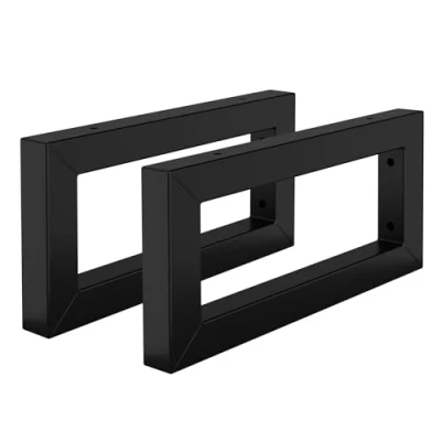 Immagine di ML Design Set di 2 Staffe a Muro Rettangolari 300 x 150 mm in Acciaio Nero Supporti per Scaffali Aperti Mensole Telaio Lavabo Bagno Scrivania Mobili Reggimensola da Parete incl. Materiale Montaggio