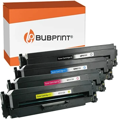 Immagine di Bubprint 4 Cartucce Toner compatibili per HP 410X CF410X CF411X CF412X CF413X Color LaserJet Pro M452 M452DN M452DW M452NW MFP M377DW M477 M477FDN M477FDW M477FNW