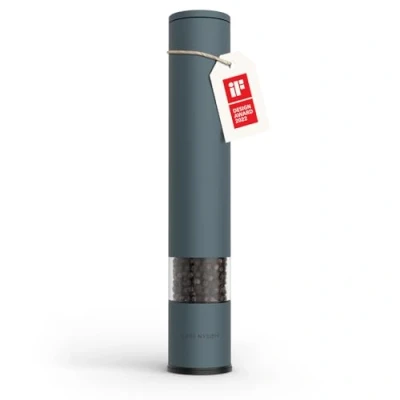 Immagine di LARS NYSØM Macina sale e pepe manuale grande (28,8 cm) con in ceramica regolabile da grossolana a fine I Design spezie (Stone Blue)