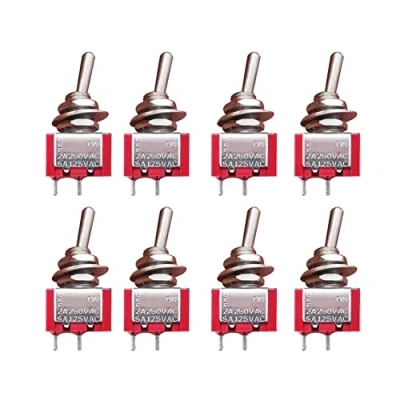 Immagine di mxuteuk 8 pezzi MTS 101 2 Terminale posizioni SPST Mini interruttore a levetta in miniatura Cruscotto per auto ON/OFF 6A 125V 3A 250V