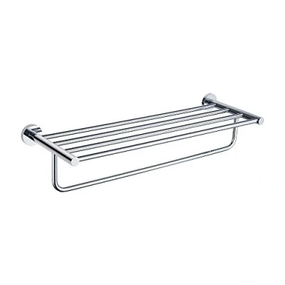 Immagine di GRIFEMA IBIZA G30124 Porta Salviette Multiplo (60cm), Mensole da Bagno di Ottone, Argento/Cromo