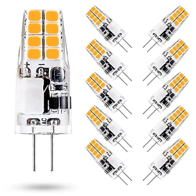 Immagine di ONSTUY 3W Lampadine LED G4,Equivalente 35W Lampada Alogena G4,3000K Bianco Caldo,300 Lumen,AC/DC 12V Lampadina G4,Non dimmerabile,10 Pezzi
