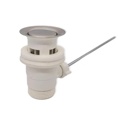 Immagine di Schläfer 40510020 Piletta Lavabo e Bidet Bagno Universale Scarico Lavandino Sifone con Tappo Saltarello in Plastica attacco 1 1/4&quot; Troppopieno