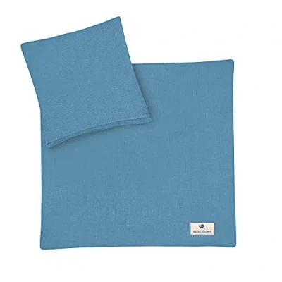 Immagine di Julius Zöllner mussola Biancheria da letto per bambini 100 x 135 + 40 60 cm, set 2 pezzi di copripiumino e federa, 100% cotone con chiusura lampo, standard by OEKO TEX, avorio