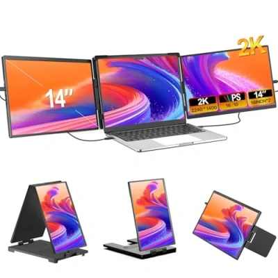 Immagine di EVICIV Monitor Portatile, Schermo Portatile 14&#039;&#039; 2K 2240 * 1400 Triplo Per 13&quot; 17&quot; Laptop, Doppio Plug And Play Wins/Mac/Chrome