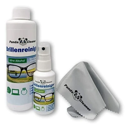 Immagine di PandaCleaner Detergente per occhiali in flacone a pompa da 50 ml + di ricarica 250 ml, senza alcol, occhiali, display, monitor, visiere (etichetta lingua italiana non garantita)