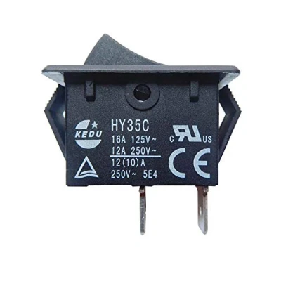 Immagine di 2Pcs HY35C Interruttore a Bilanciere Elettrico KEDU 2Pins 250V 12A Interruttori Pulsante di Aaccensione Industriale