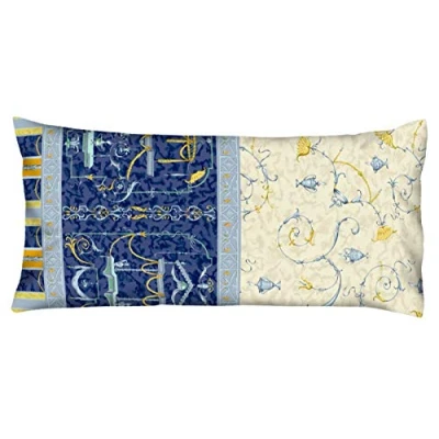 Immagine di Bassetti OPLONTIS 9226995 Federa per cuscino biancheria da letto, 100% raso di cotone, colore blu v.9, dimensioni: 40 x 80 cm