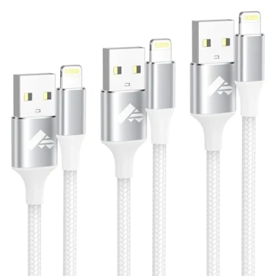 Immagine di Cavo iPhone [3Pezzi 1m+2m+3m] Ricarica Filo Caricatore Carica Rapida Certificato MFi Lungo Lightning USB Caricabatterie Cavetto per 11 12 13 14 Pro Max Plus Mini XS XR 8 7 6 SE iPad