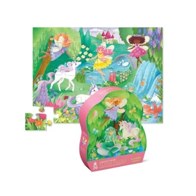 Immagine di Crocodile Creek Magical Friends Puzzle da pavimento 36 pezzi con scatola a forma di resistente per la conservazione, grande 50,8 x 68,6 cm, dimensioni completate, progettato bambini dai 3