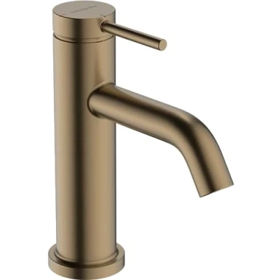 Immagine di hansgrohe Tecturis S Rubinetto per lavabo senza scarico, risparmio energetico (CoolStart), Miscelatore idrico (EcoSmart) con altezza bocca 80 mm, bronzo spazzolato, 73301140