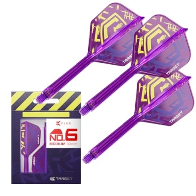 Immagine di Target Darts Luke Littler Campione del Mondo K Flex Flights e Sistema ad Albero, No.6 Il Kflex Nuke 2025 Edition, Voli Alberi Integrati Tutto in Uno (Confezione da 3) Medio, 33mm