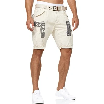 Immagine di Indicode Uomini Jaramillo Cargo Shorts Pantaloncini con 6 Tasche in 100% Cotone Fog L