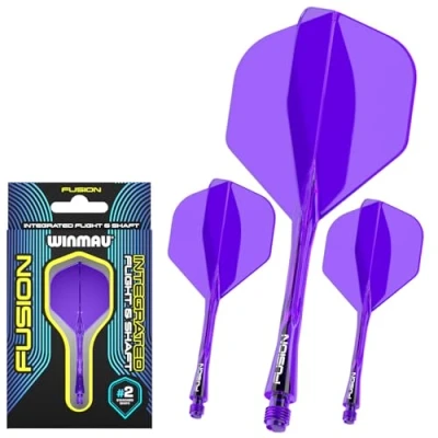 Immagine di WINMAU Darts Fusion Integrated Flight &amp; Shaft System No.2 Shape Design Colore viola, lunghezza intermedia