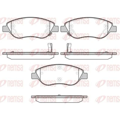 Immagine di REMSA 0860.12 Kit pastiglie freno Assale anteriore con segnalatore acustico usura foglio adesivo FIAT: Tipo Hatchback, Station Wagon