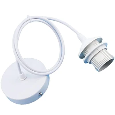 Immagine di Mikqky E27 Lampada a Sospensione in Metallo，Lampade Accessori，Cavo Elettrico con Attacco E27，Filo 100cm e Parti Metallo per Lampade