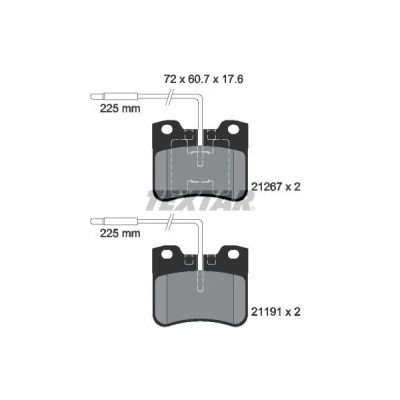 Immagine di TEXTAR 2126702 Kit pastiglie freno con segnalatore usura integrato PEUGEOT: 106 II Hatchback, I Van / Hatchback