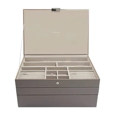 Immagine di Stackers Set di 3 portagioie in Visone Extra Grande