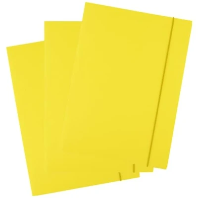 Immagine di D.RECT Cartellina portadocumenti in cartone, 25 pezzi, con elastico, 300 g, giallo
