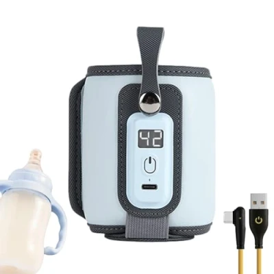 Immagine di awakentti Scaldabiberon, scalda latte per bambini, riscaldamento rapido USB, 5 livelli, controllo della temperatura con display digitale materno o artificiale biberon