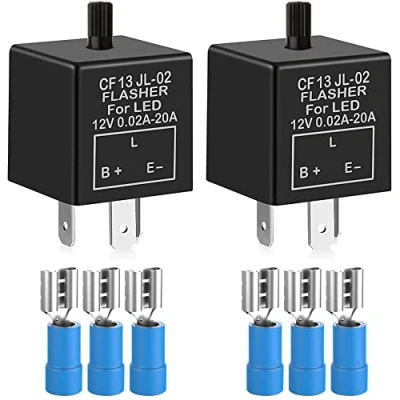 Immagine di Gebildet 2 pezzi 12V 3Pin Regolabile Lampeggiante Relè, Relè Luce LED Indicatori di Direzione, Segnali Elettronico Lampeggiatore 0.1W 150W per Veicolo Auto Moto, CF 13KT