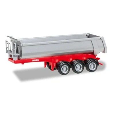 Immagine di herpa Carnehl Semi Remorque Benne 3 Axes Other License 076241 002 Round Trailer 3a, Modelli in Miniatura, Colore Argento,
