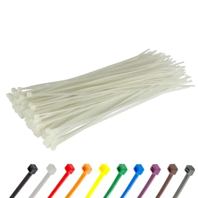 Immagine di Gocableties Fascette Plastica Bianche/Trasparenti 200 mm x 2,5 100 Pezzi UV beständiges Set