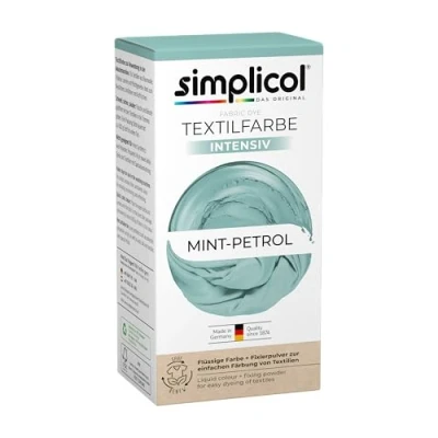 Immagine di Simplicol Colore per tessuti intenso, verde menta 1027251, facile da colorare in lavatrice, confezione completa all 1, 1