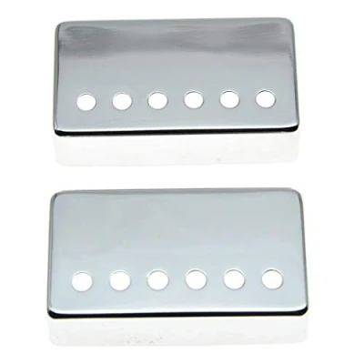 Immagine di KAISH 2 coperture per pickup humbucker chitarra, in ottone, 50 mm/52 mm, cromate
