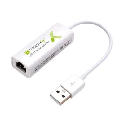 Immagine di Techly 107630 Convertitore da USB2.0 a Fast Ethernet 10/100 Mbps Bianco