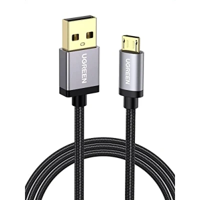 Immagine di UGREEN Cavo Micro USB Ricarica Rapida 2.4A, in Nylon Supporta QC 3.0 2.0, FCP Compatibile con A10, J6, Huawei P Smart P10 Lite, Honor 9 Xiaomi Redmi 6A, 7 (0.5M)