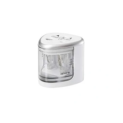 Immagine di Genie PS 120 a temperamatite elettrico, adatto tutte le matite, colorate, pastelli cera e eyeliner in formato standard, doppia per penne da 6 8 mm normale 9 12 Jumbo, bianco