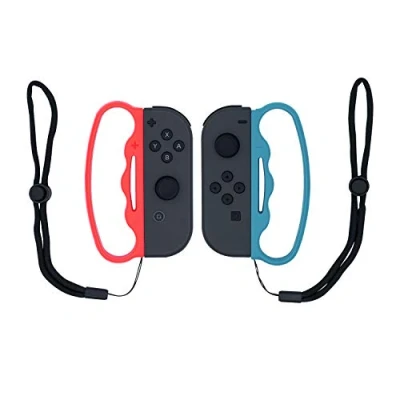 Immagine di Mcbazel Grip da Boxe Con Cinghie per NS Switch/Switch OLED Joy Gioco di Fitness Blu e Rosso