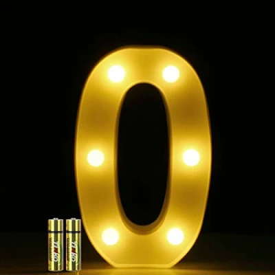 Immagine di HONPHIER® Insegne luminose Luce LED Numeri Numero luminoso bianco a Decoro per Decorazione di Casa, Matrimoni, Feste, Reception, Bar 2 Batterie (0)