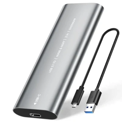 Immagine di NEUTYPECHIC Case SSD M.2 NVME, Adattatore M2 NVMe USB con Cavo Dati, 10Gbps USB, Doppio Protocollo NVMe/NGFF, in Alluminio per 2230/2242/2260/2280, Supporta 2TB