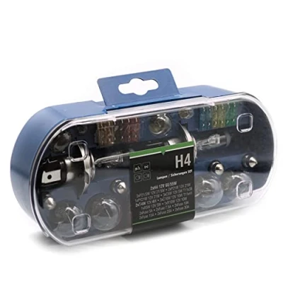 Immagine di LIGHTWORLD24 Set di fusibili per illuminazione H4 auto 12V 30 pezzi Lampadine Luce freno Scatola lampada ricambio