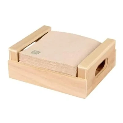 Immagine di Hostelnovo Portatovaglioli in legno Misure 10 x Include 50 Tovaglioli Cocktail Ecologici 100% Riciclati