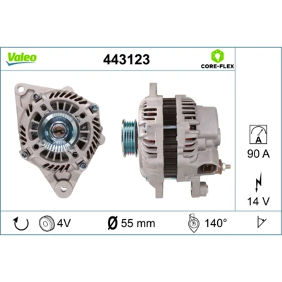 Immagine di VALEO 443123 Alternatore 14V 90A SMART: Fortwo II Coupe, Cabrio, Forfour Hatchback