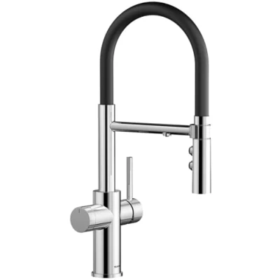 Immagine di BLANCO CATRIS S Flexo Filter Rubinetto da cucina in cromo alta pressione acqua filtrata con il filtro BWT cambio di getto chiaro doccia Qualità sicura dell&#039;acqua e risparmio idrico