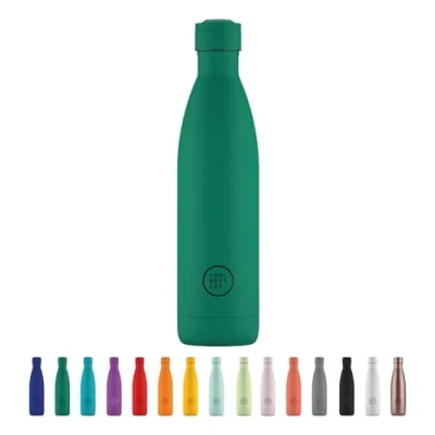 Immagine di Cool Bottles Borraccia Termica in Acciaio Inox 750 ml Vivid Quetzal 30,5 x 8 cm Bottiglia Ermetica Bevande Fredde 36 Ore e Calde 18 Triple Parete Technology Senza BPA