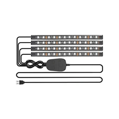 Immagine di Luci interne per auto YiLaie con controllo app di aggiornamento e controller, illuminazione interna impermeabile sotto il cruscotto, luce sincronizzazione musicale porta USB
