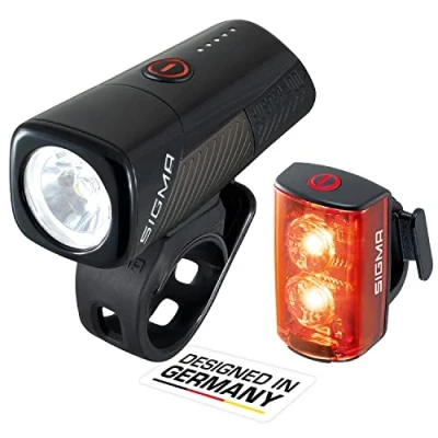 Immagine di SIGMA Buster 400 / RL 80 Set Luci LED anteriori e posteriori lumen a batteria con cinque modalità di illuminazione, taglia unica.